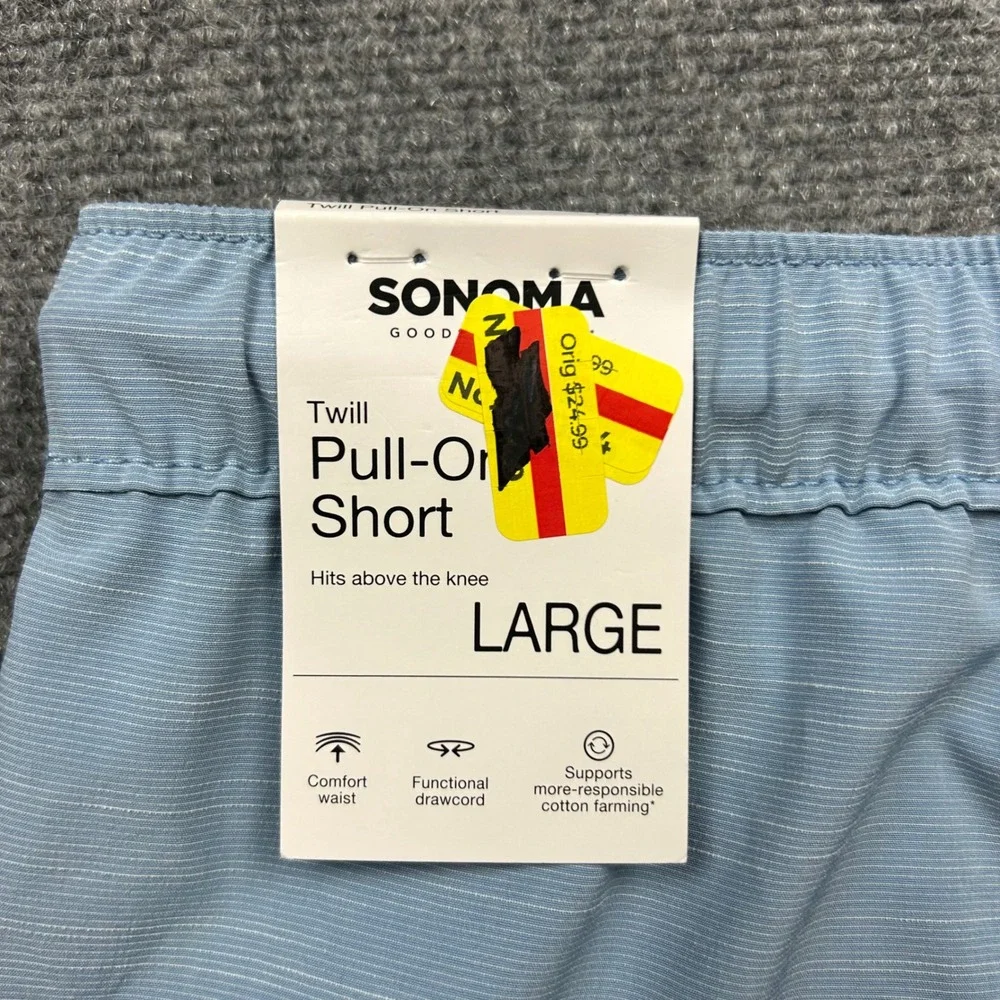 Sonoma Goods For Life Shorts Mens L Lazy Light Blue Hybrid Pull-On Twill Stretch